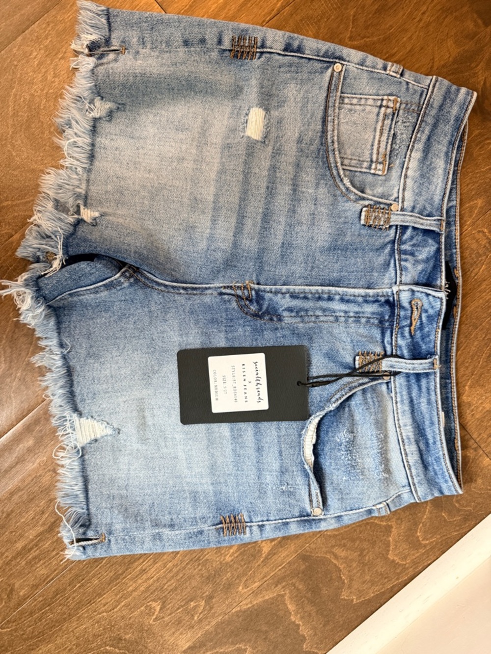 Crossroads Denim Frayed Hem Light Blue Jean Shorts